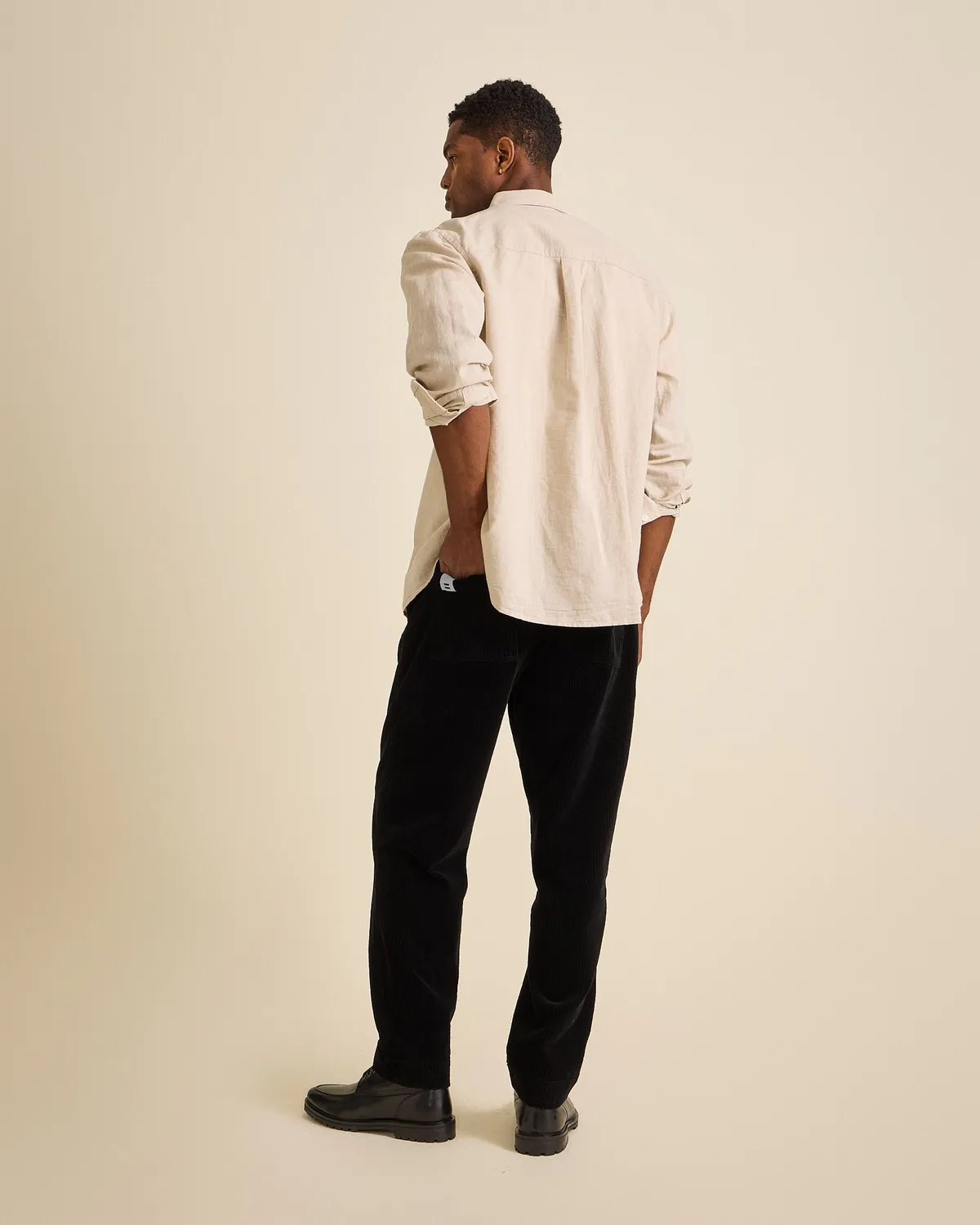 Cotelé Paris Pantalon Lazy Homme noir velours