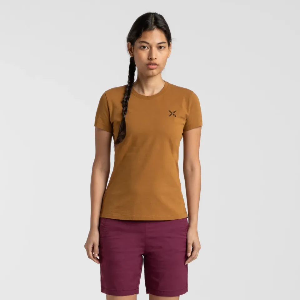 Montura Balance T-shirt Woman t-shirt bronze brown coton