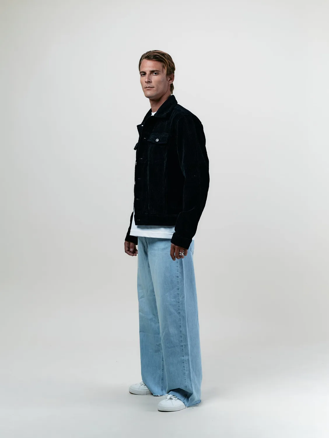 Cotelé Paris Jim veste trucker noire coton bio