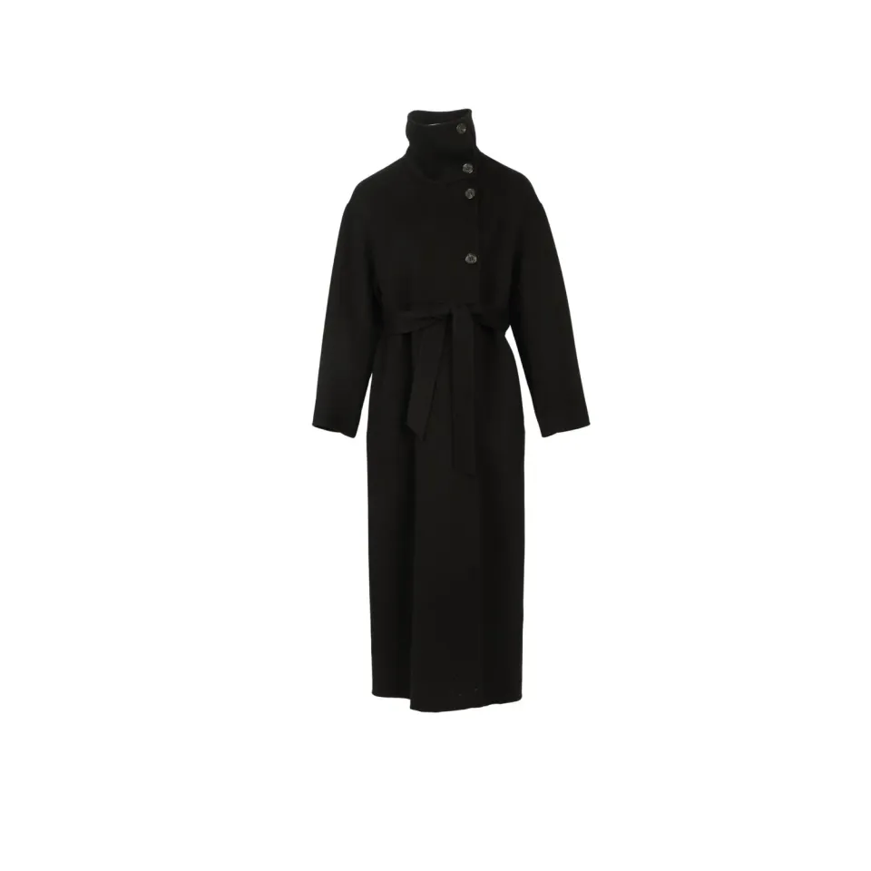 Oakwood Paname 65355 manteau laine noir ceinture