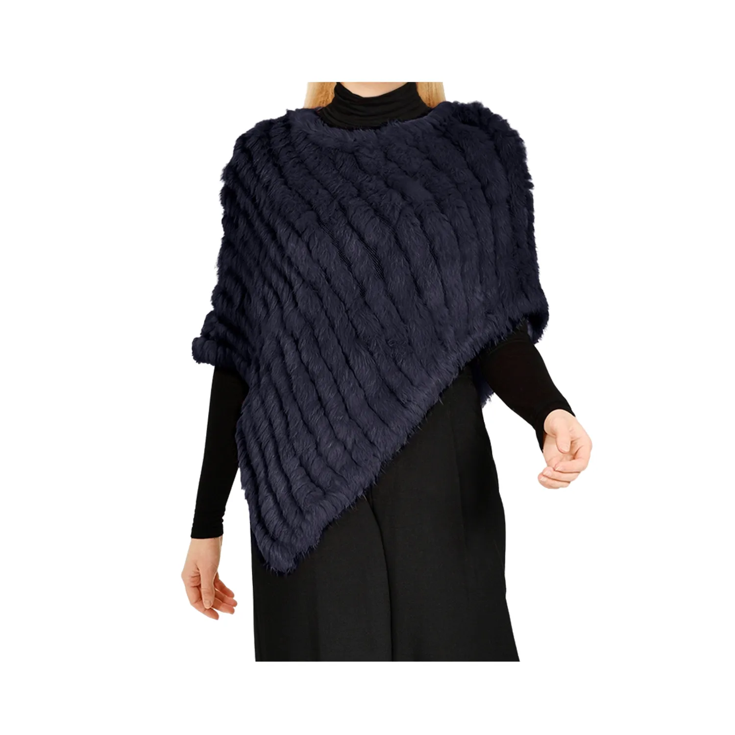 Oakwood Davos 56034 poncho fourrure indigo lapin