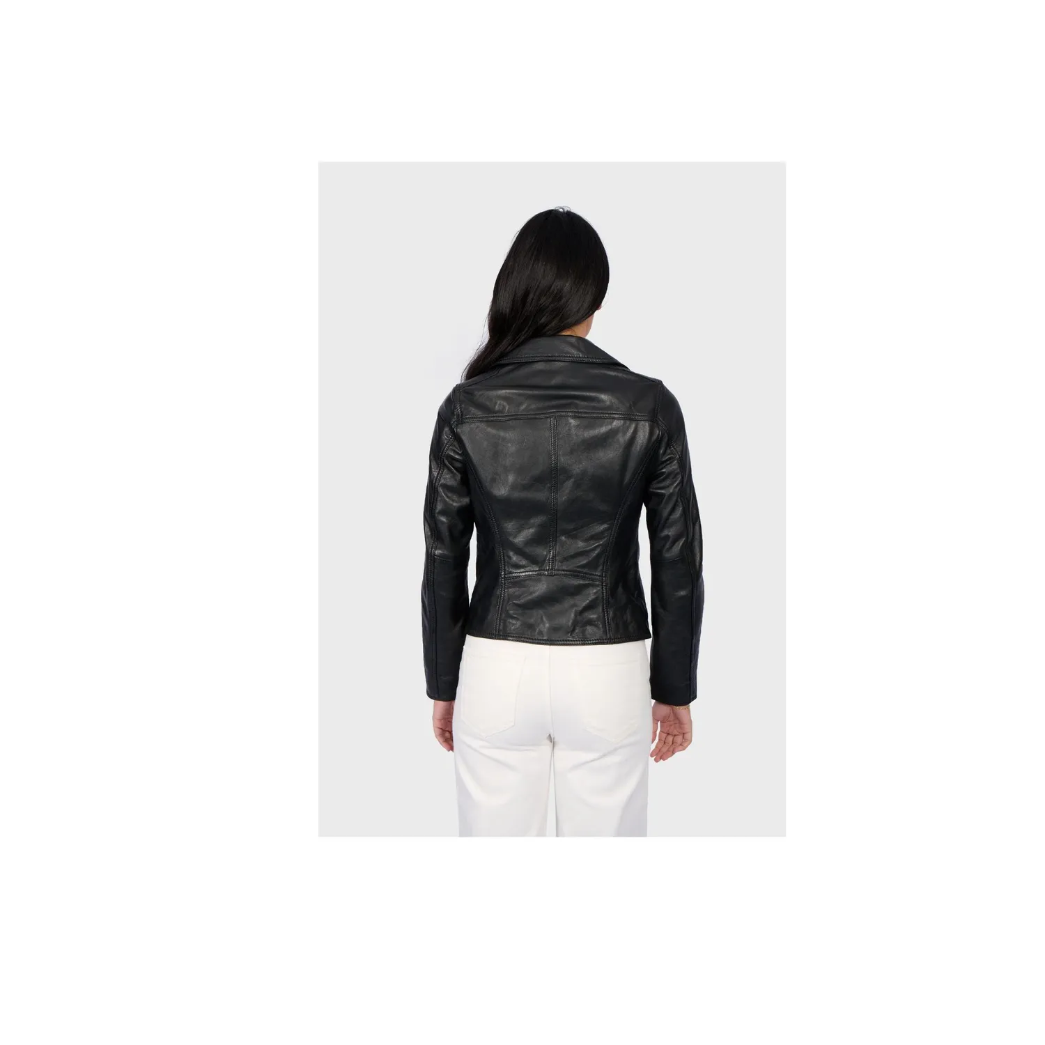 Oakwood Clips 64624 blouson cuir noir asymétrique