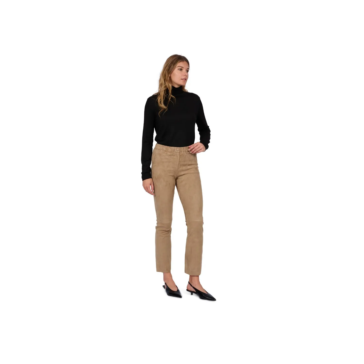 Oakwood Freya 64728 pantalon cuir marron stretch