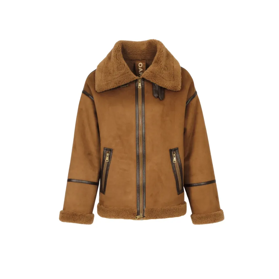 Oakwood Vinci Long 65364 blouson whisky fausse fourrure