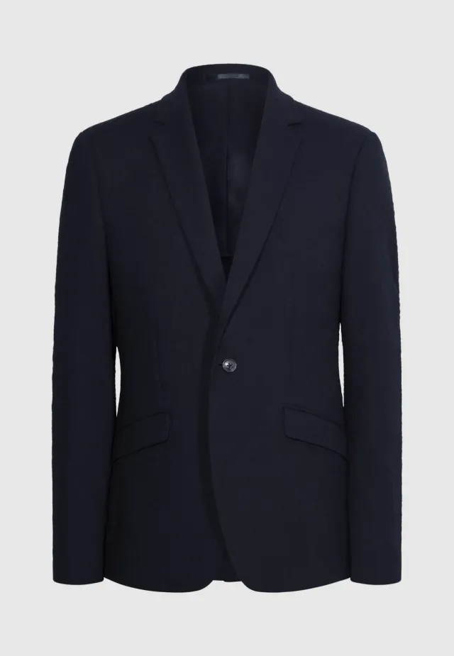 Pierre Talamon Maille Navy veste bleu marine laine