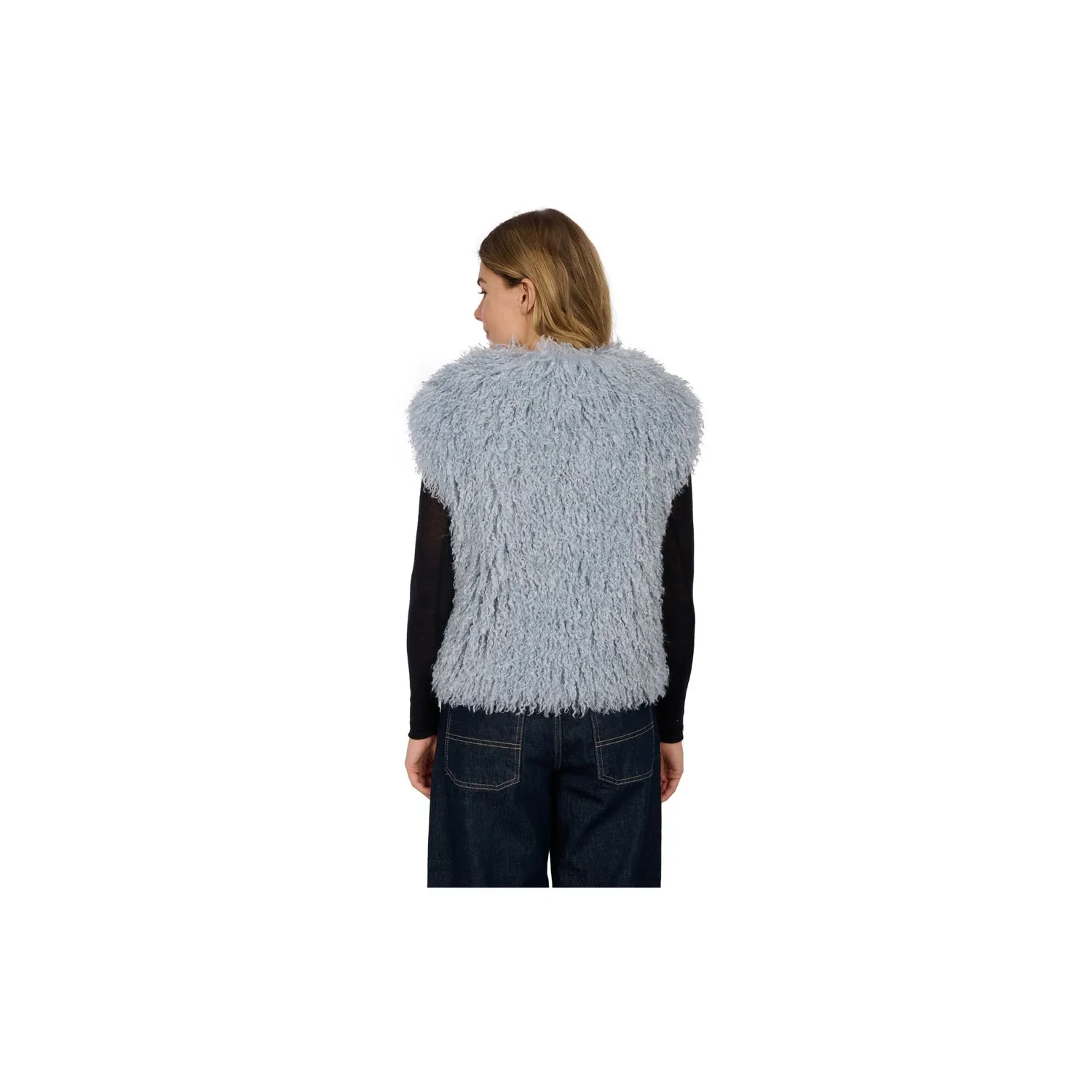 Oakwood Beth gilet fausse fourrure bleu glacier