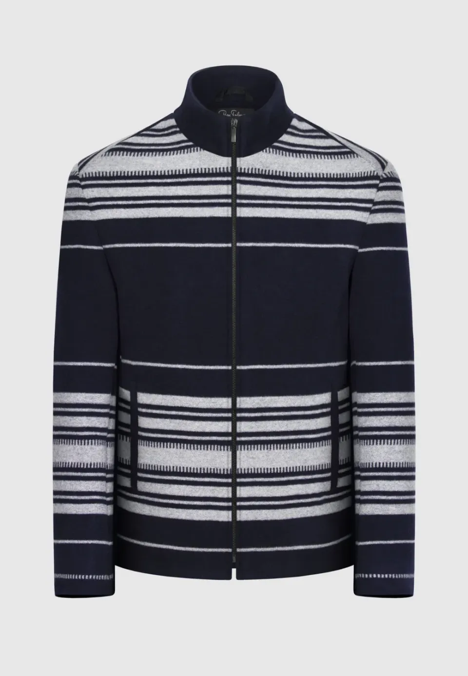 Pierre Talamon Blouson zippé laine cachemire bleu marine