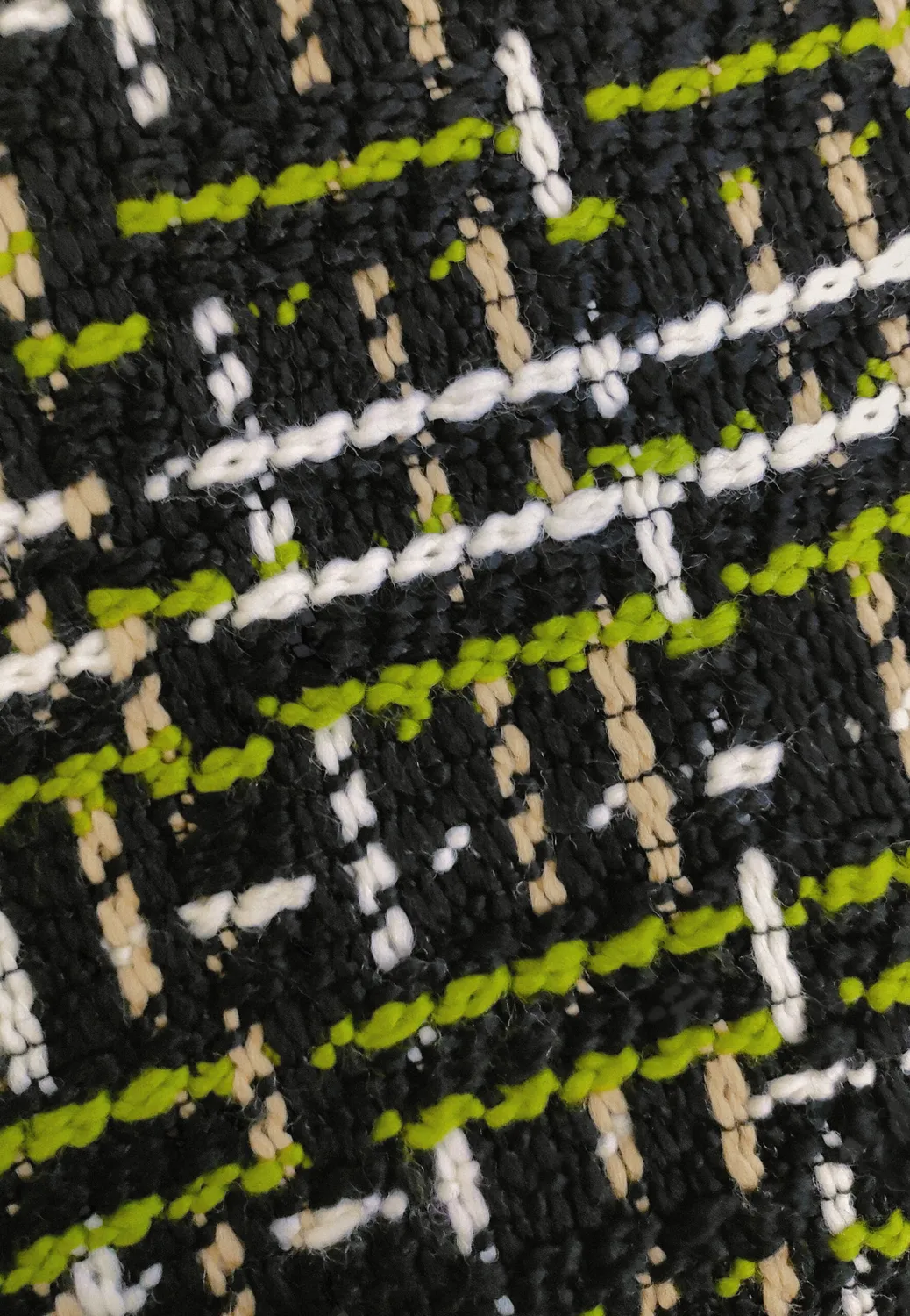 Pierre Talamon tweed manteau laine noir vert beige