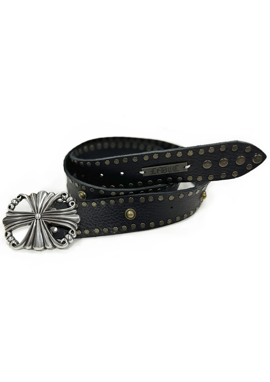 Paolo Leduc Fetish ceinture cuir noir cloutée vache