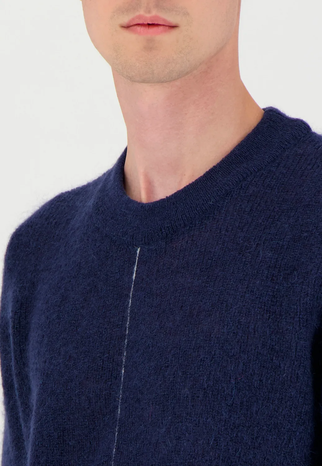 Pierre Talamon pull mohair bleu marine chaud