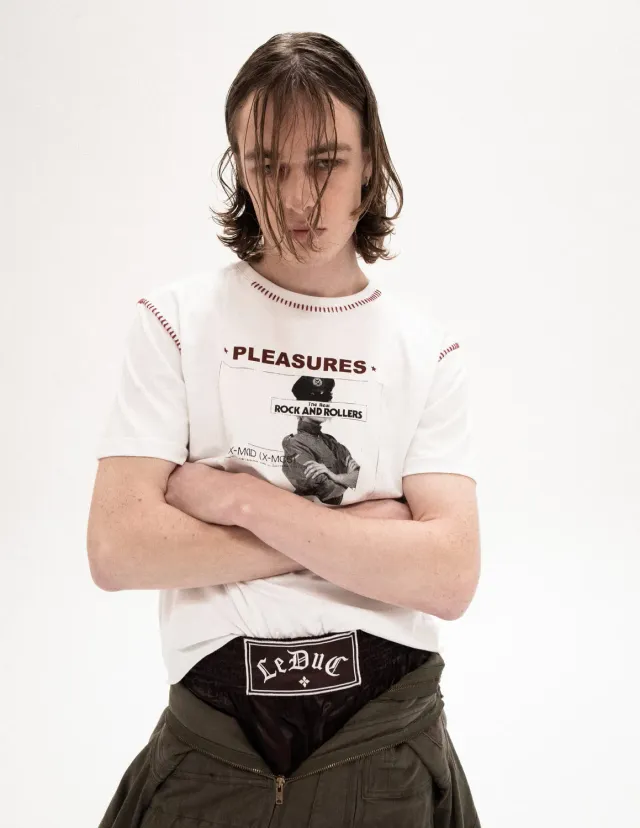 Paolo Leduc Pleasures t-shirt blanc imprimé collage vintage