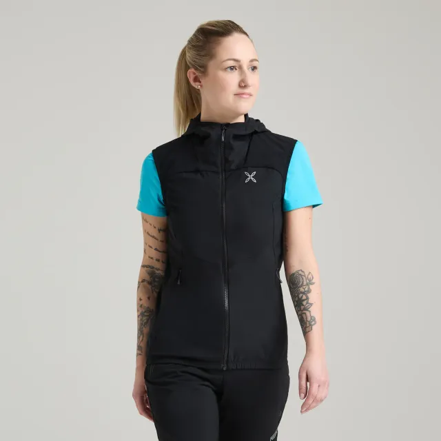 Montura Rise Hooded Vest gilet randonnée femme black