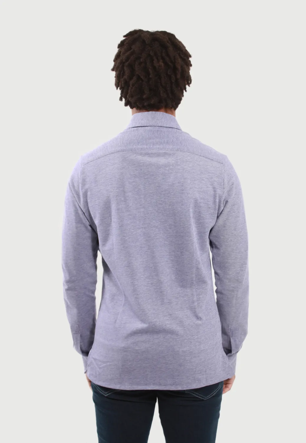 Pierre Talamon Jersey chemise bleue en jersey