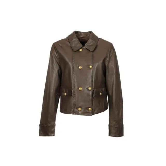 Oakwood Elise 65343 veste cuir choco col chemise