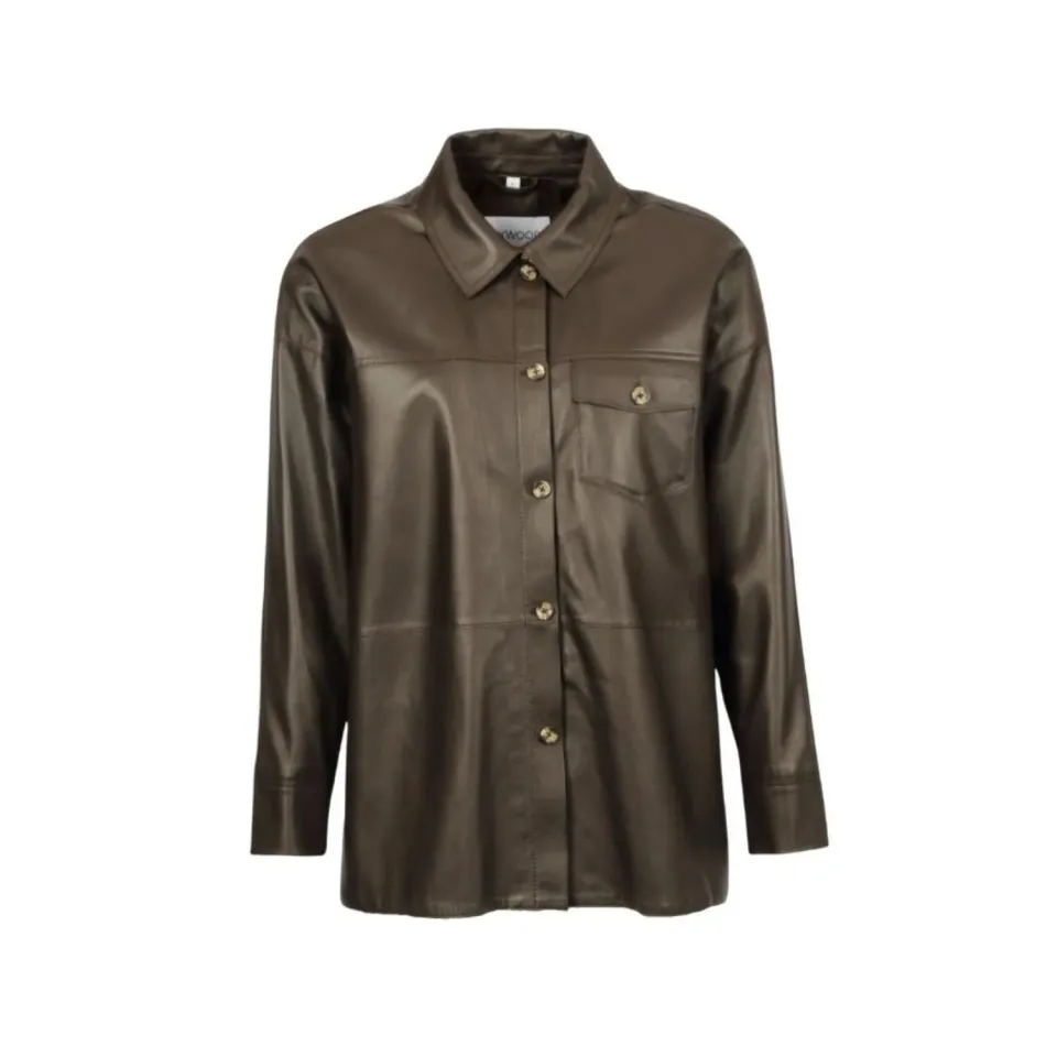 Oakwood Bella 65307 chemise cuir mouton choco droite