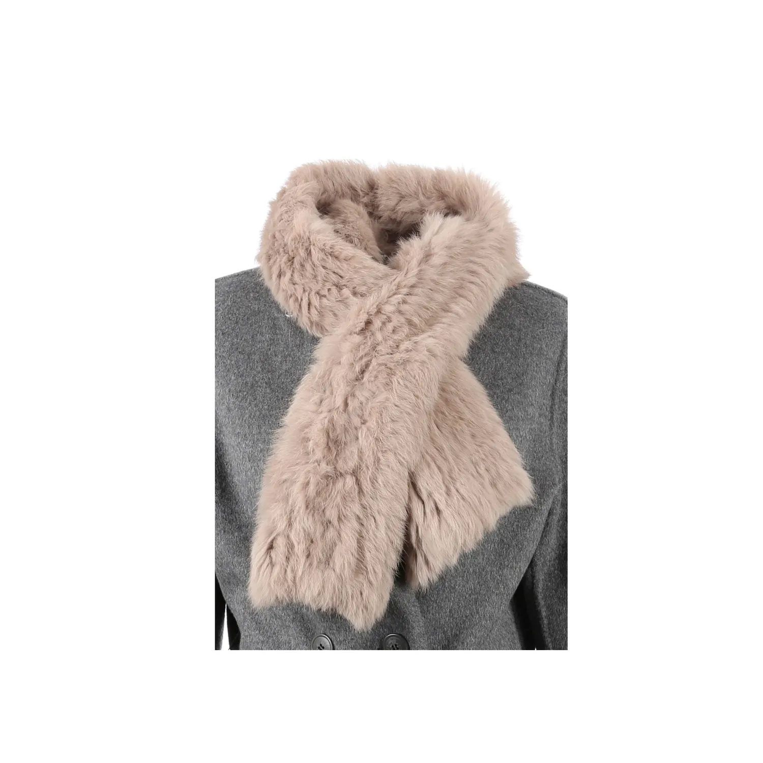 Oakwood Virtuose 63082 écharpe fourrure véritable beige foncé