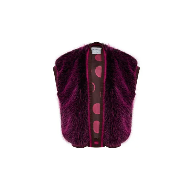 OAKWOOD OLYMPIA 65095 gilet fausse fourrure fushia