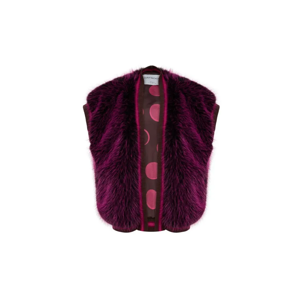 OAKWOOD OLYMPIA 65095 gilet fausse fourrure fushia