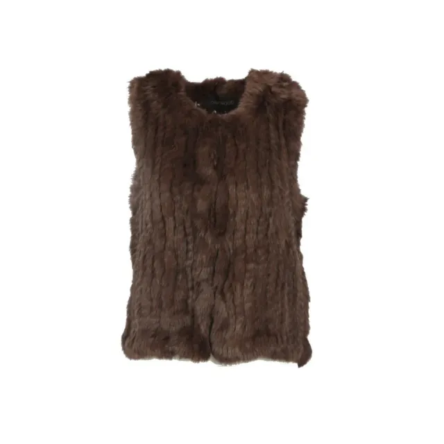 Oakwood Magali 62683 gilet fourrure lapin marron foncé