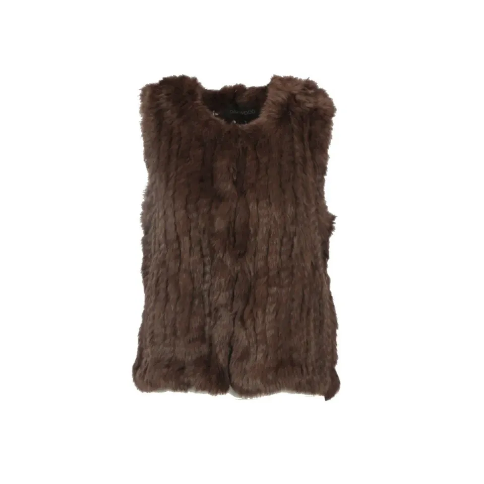 Oakwood Magali 62683 gilet fourrure lapin marron foncé