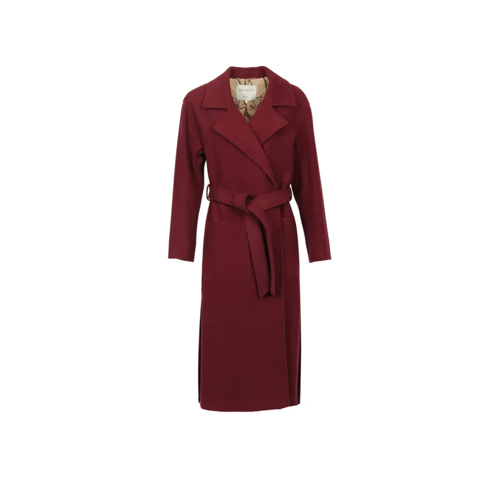 Oakwood Reality 65362 manteau laine bordeaux ceinture