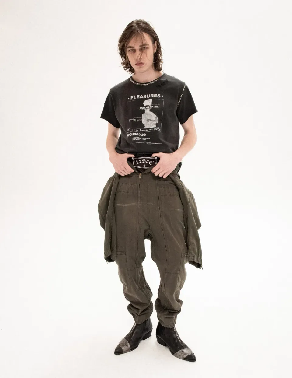 Paolo Leduc Pleasures t-shirt vintage noir coton bio