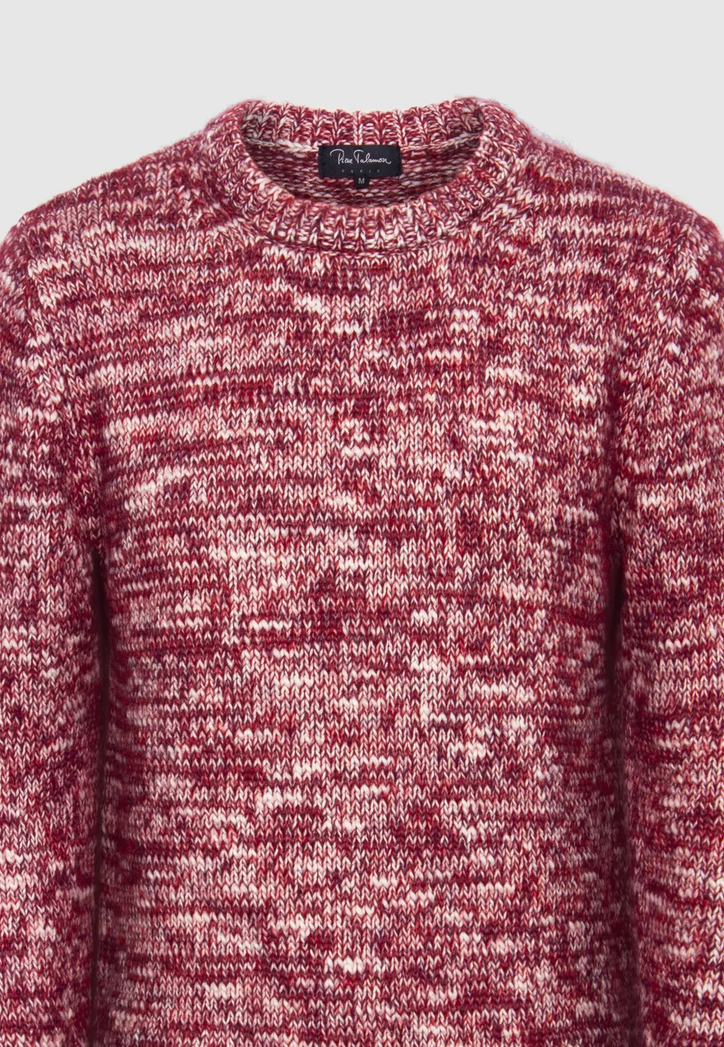 Pierre Talamon laine épaisse pull chiné rouge blanc