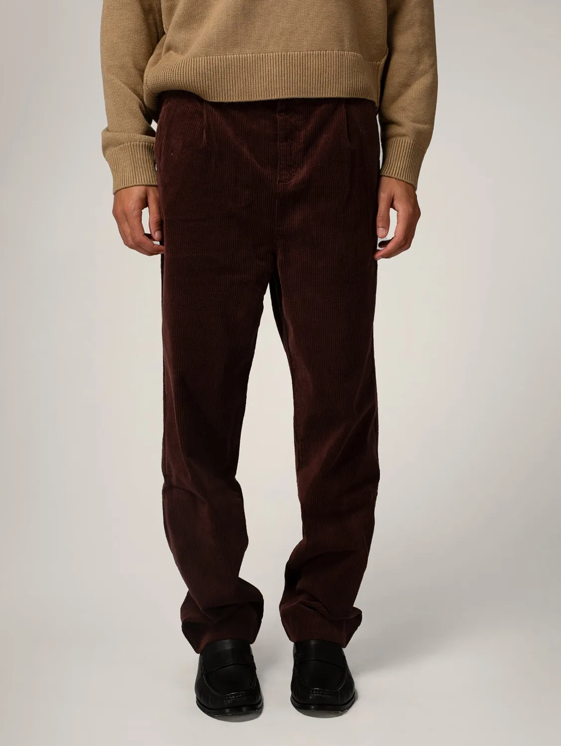 Cotelé Paris Pince chocolat pantalon velours coupe droite