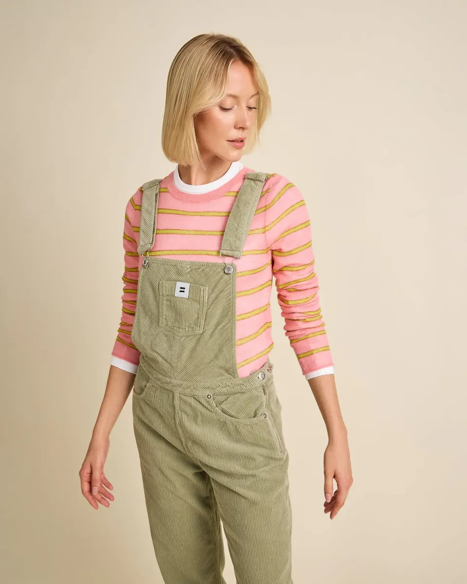 Cotelé Paris Salopette Mom sauge velours coton bio