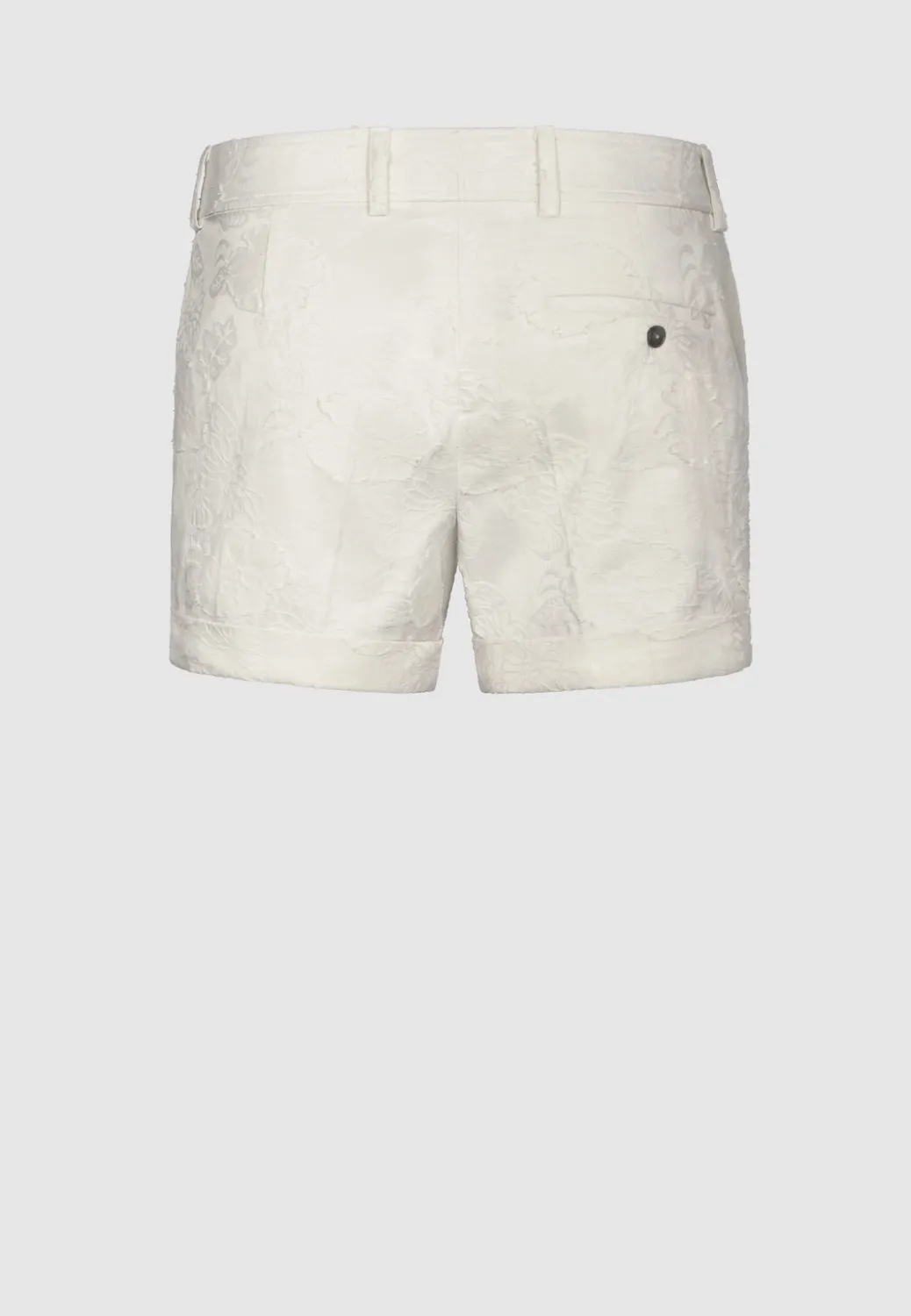 Pierre Talamon short blanc motif floral stretch