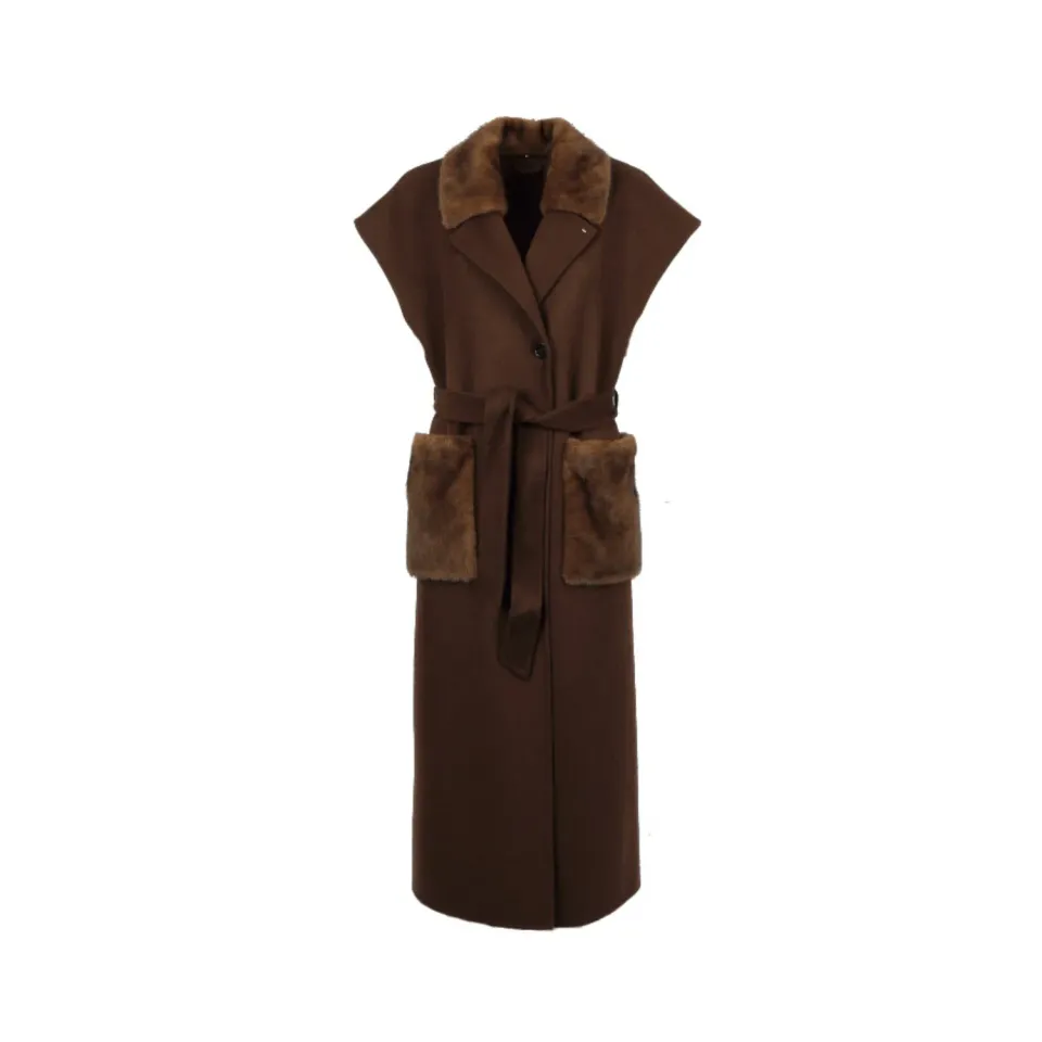 Oakwood Emmy 65353 manteau sans manches choco laine