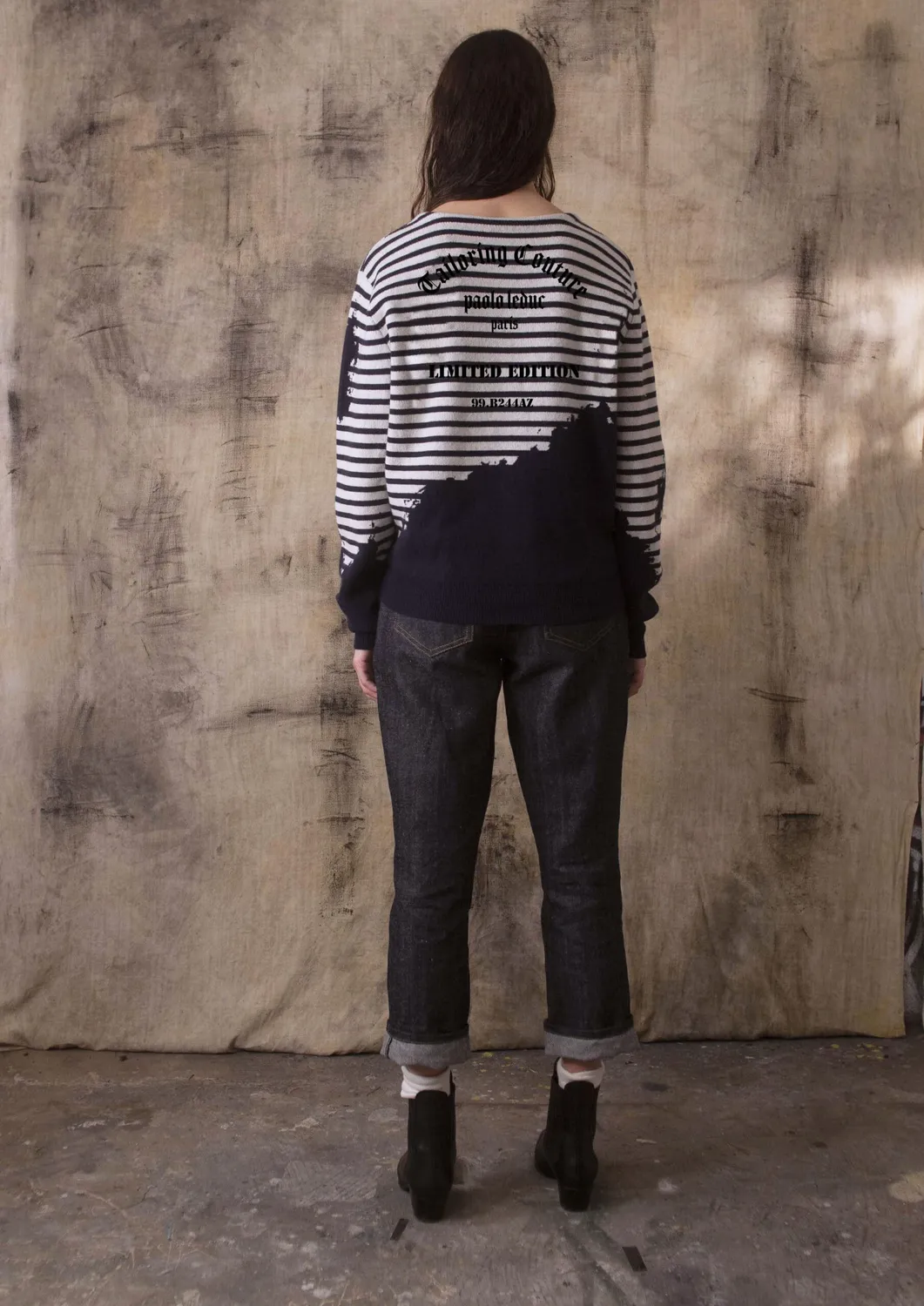 Paolo Leduc Drunken Sailor pull laine bleu marine