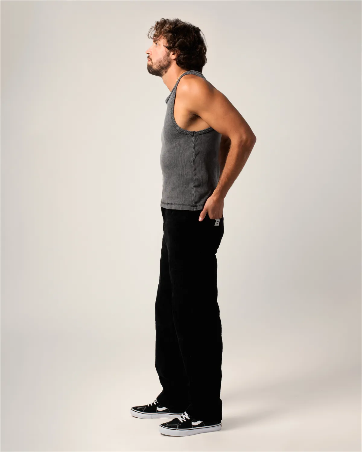 Cotelé Paris Cargo pantalon velours noir coton bio
