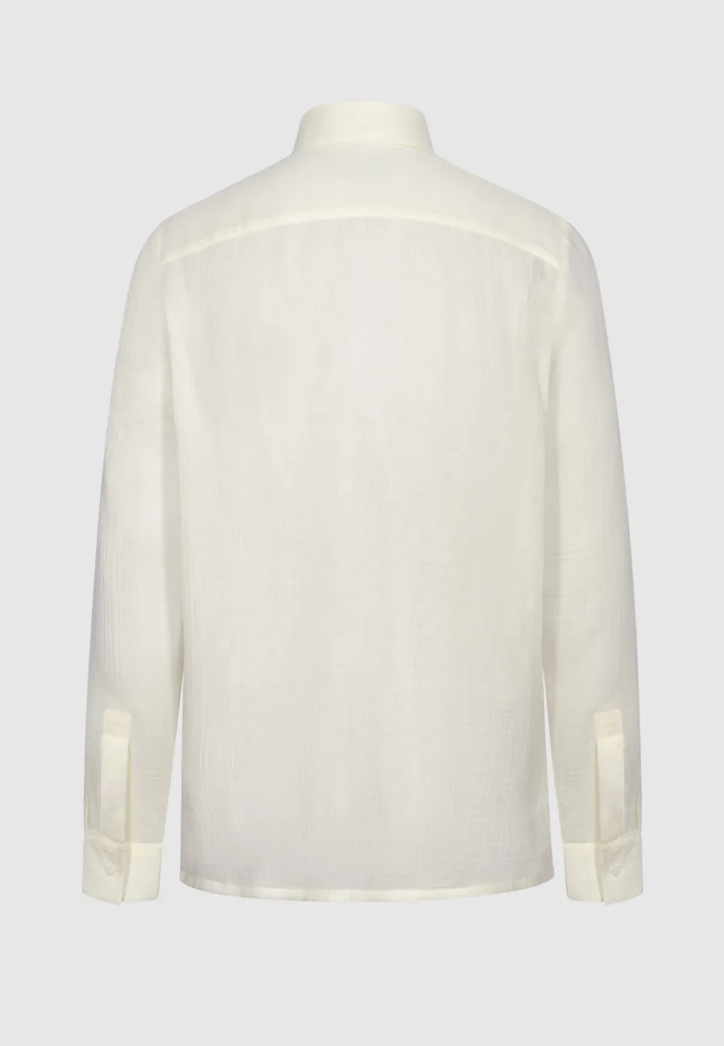 Pierre Talamon gaze coton chemise ivoire légère