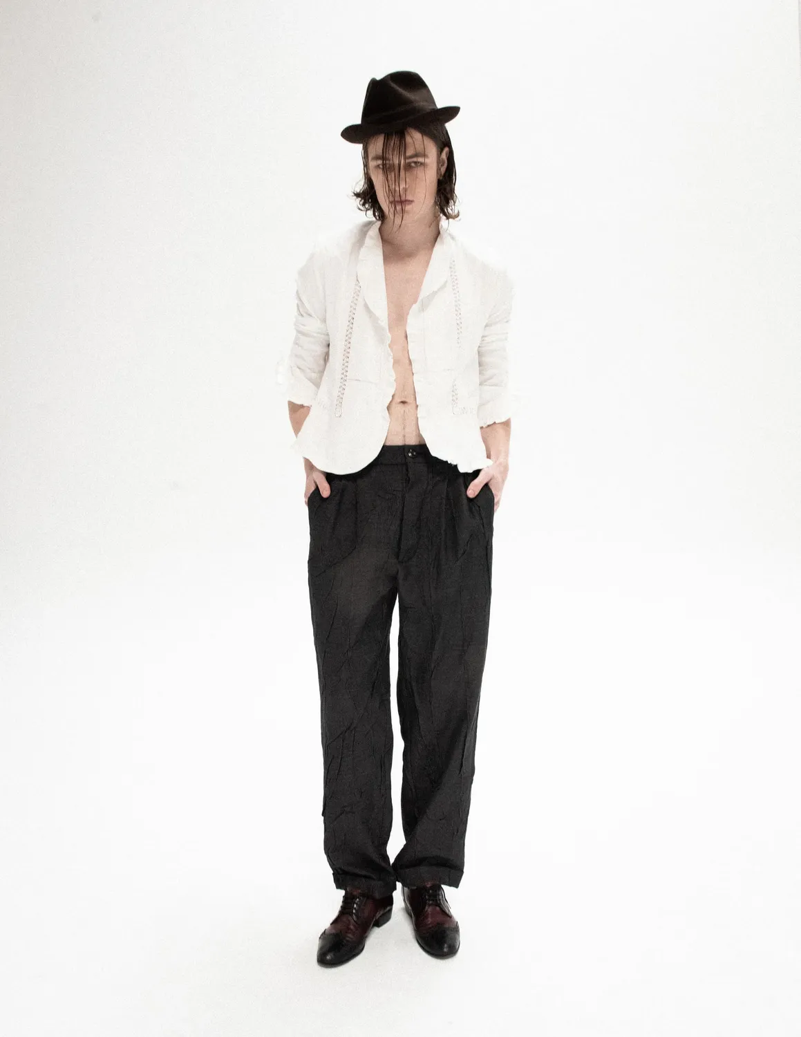 Paolo Leduc Pleasure Pants pantalon laine pinstripe