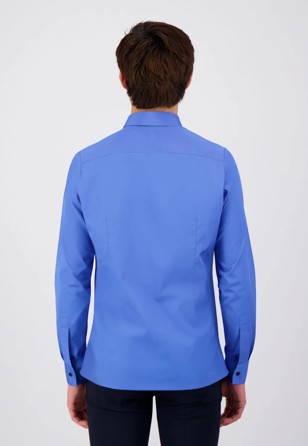 Pierre Talamon chemise contraste bleu navy
