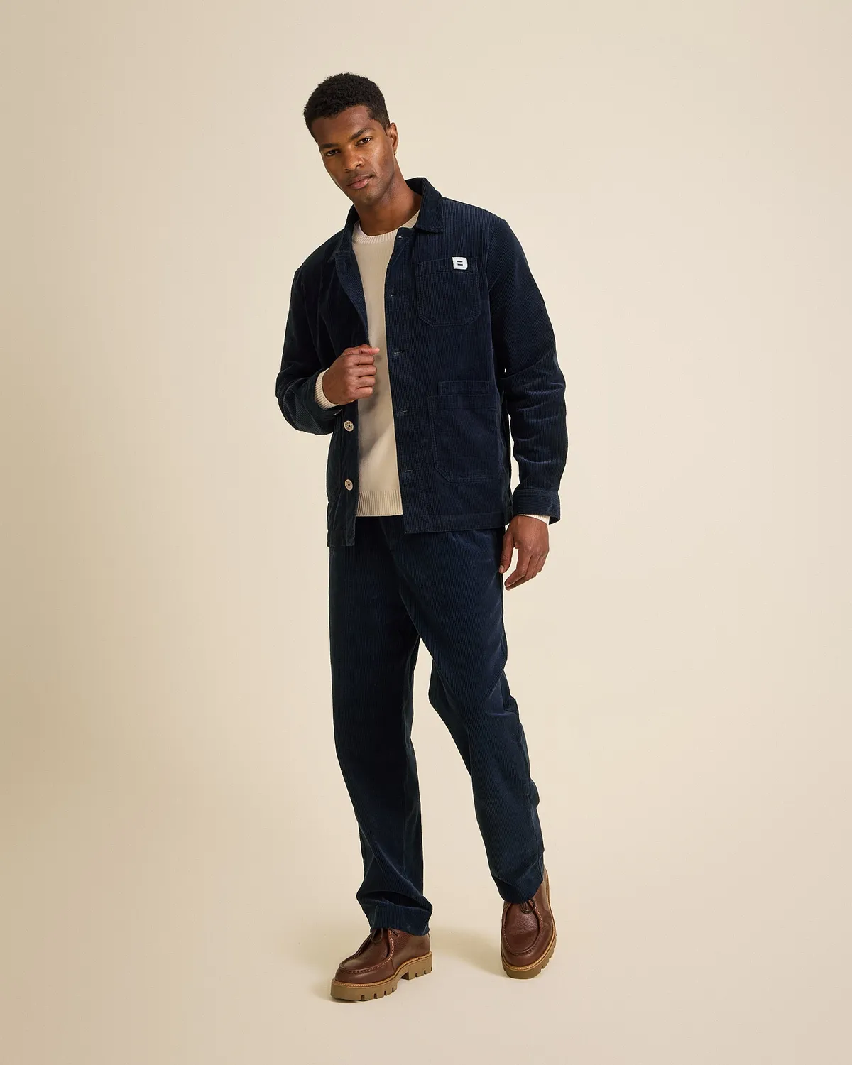 Cotelé Paris Pantalon Pince Homme navy velours