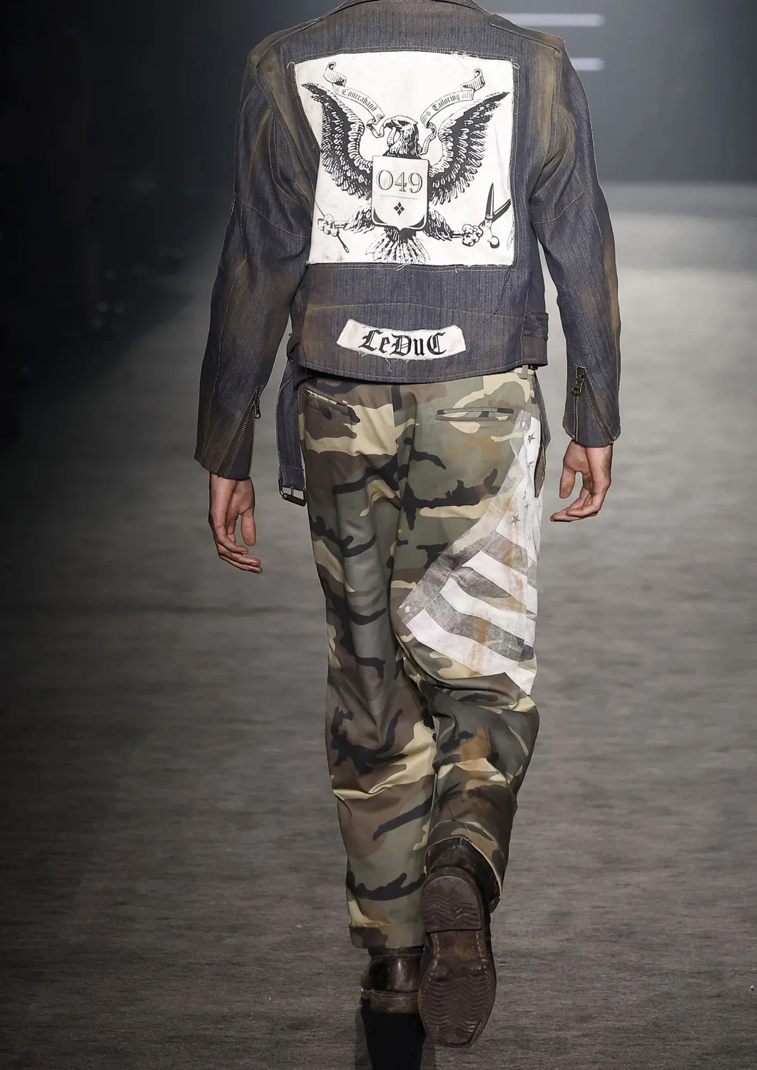Paolo Leduc Camouflage pantalon tailleur coton camouflage
