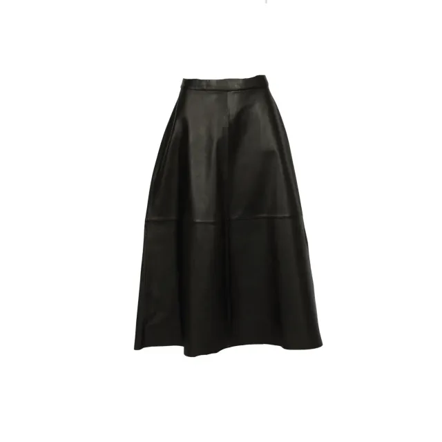 Oakwood Manha jupe longue cuir noir évasée