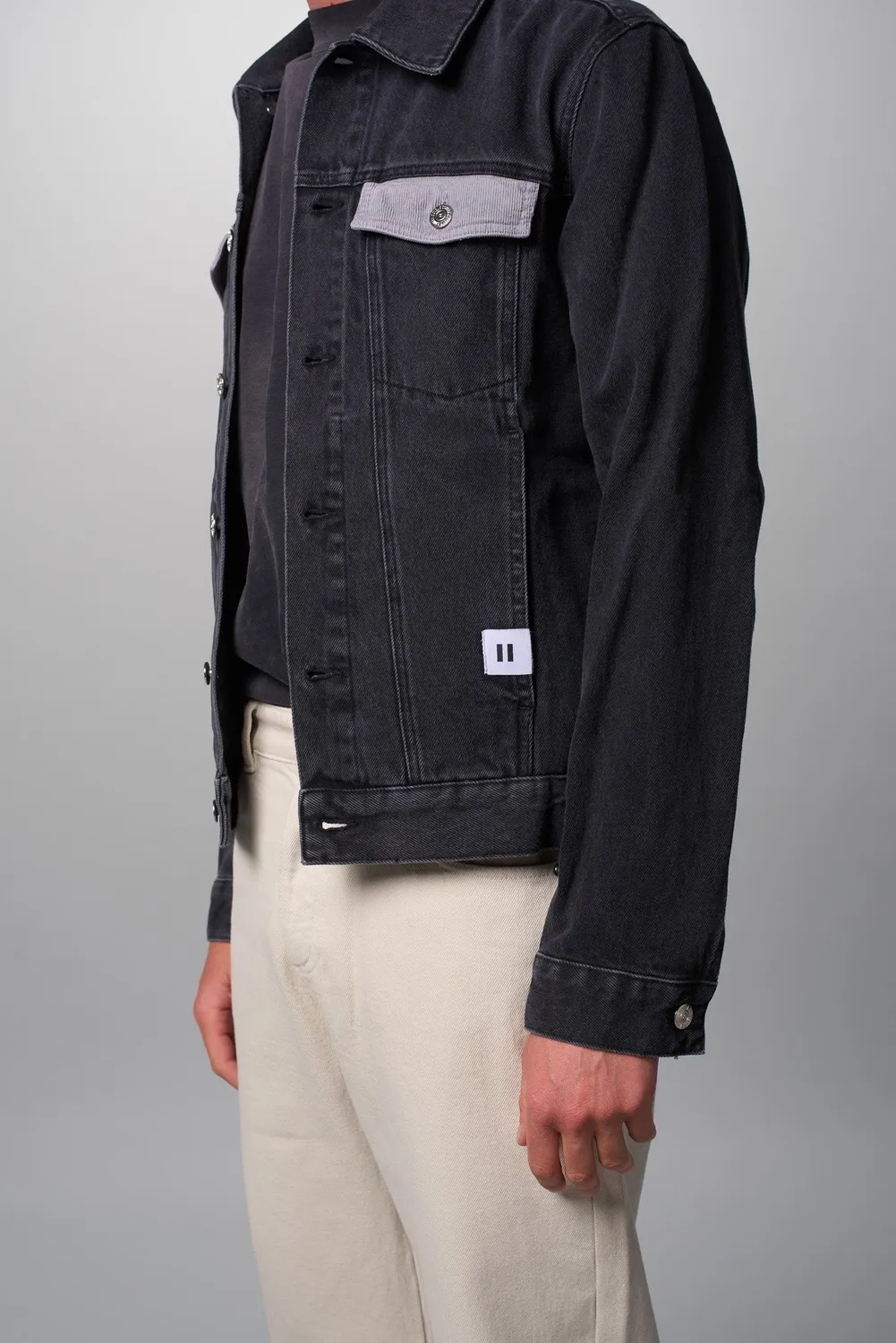 Cotelé Paris Jim veste homme anthracite denim coton