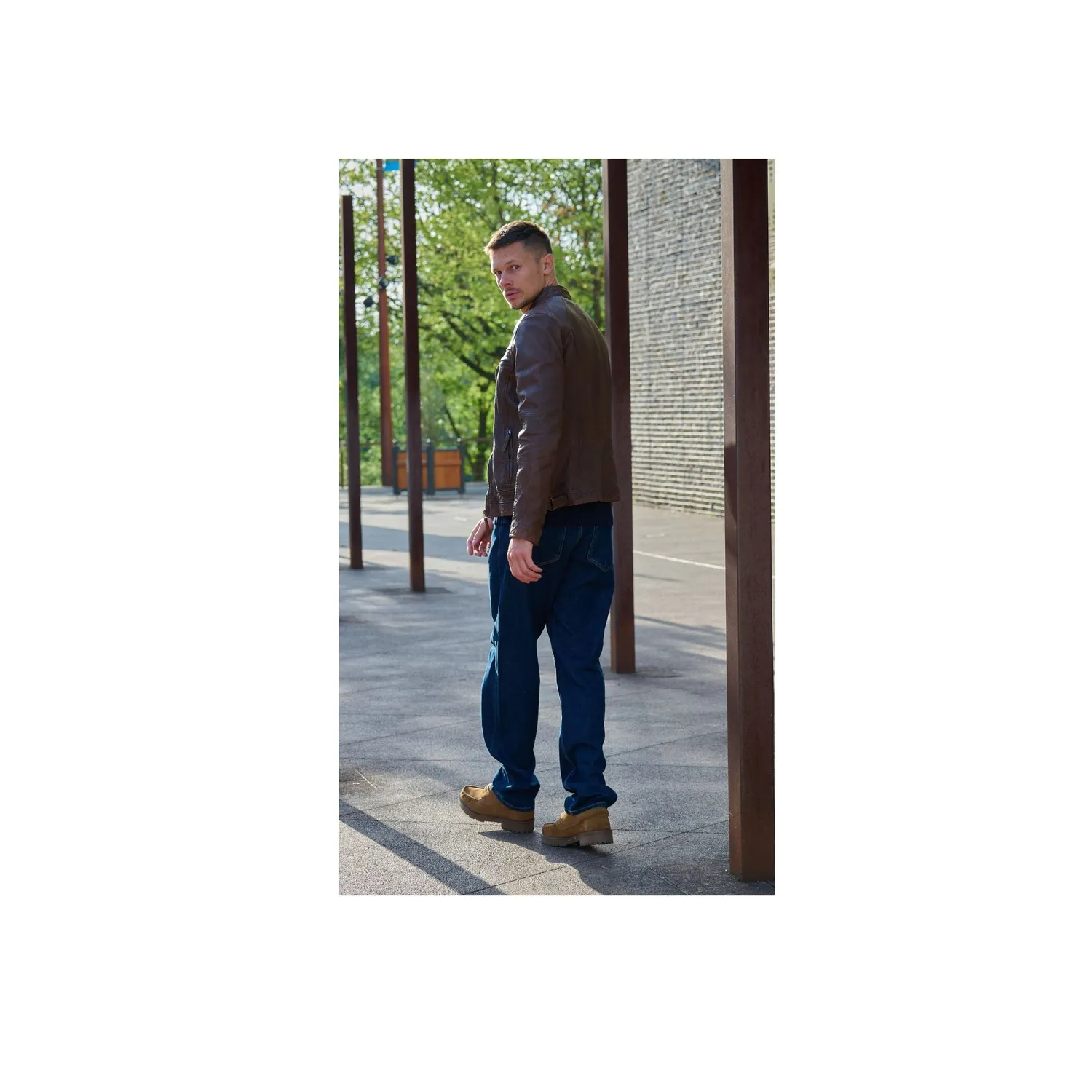 Oakwood Casey 60901 blouson cuir homme cacao slim