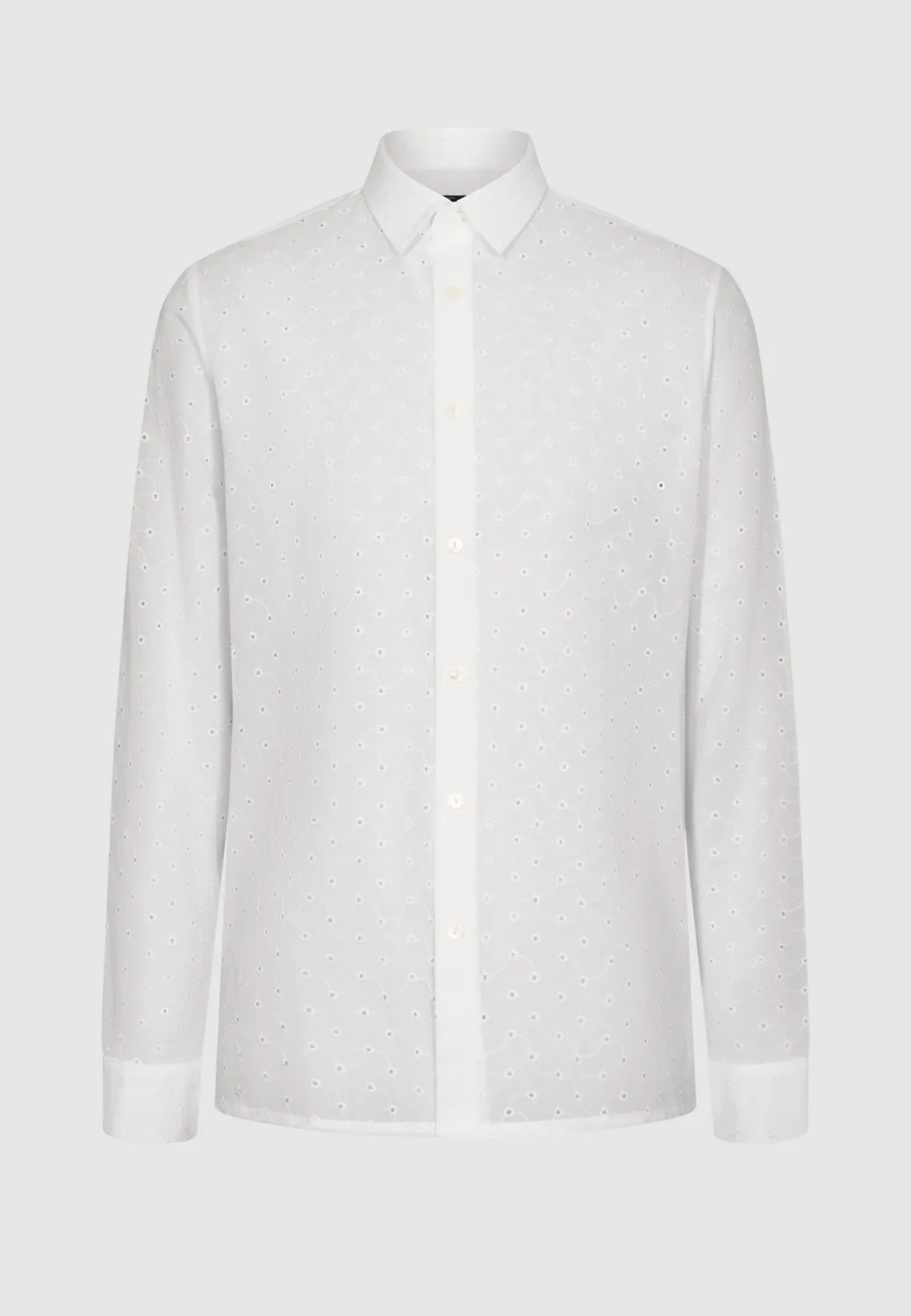 Pierre Talamon chemise brodée blanche coton