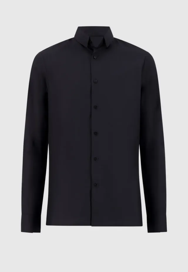 Pierre Talamon Prince chemise noire coton cintrée