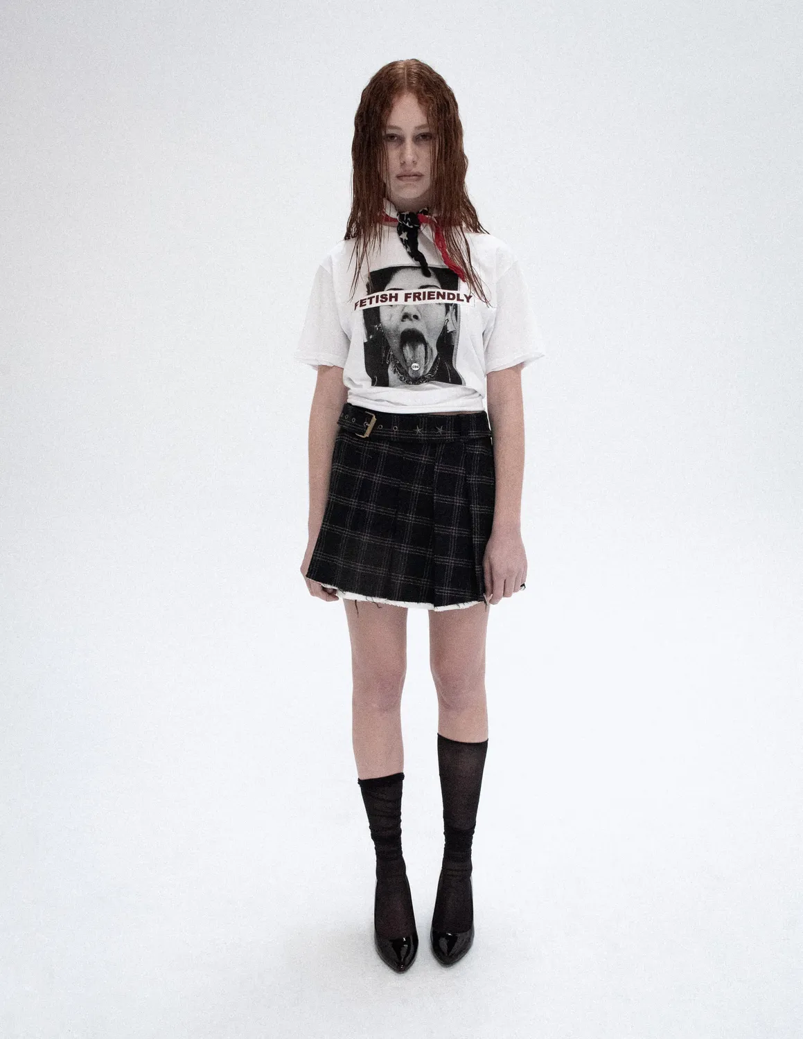PAOLO LEDUC Domination mini kilt tartan laine plissé
