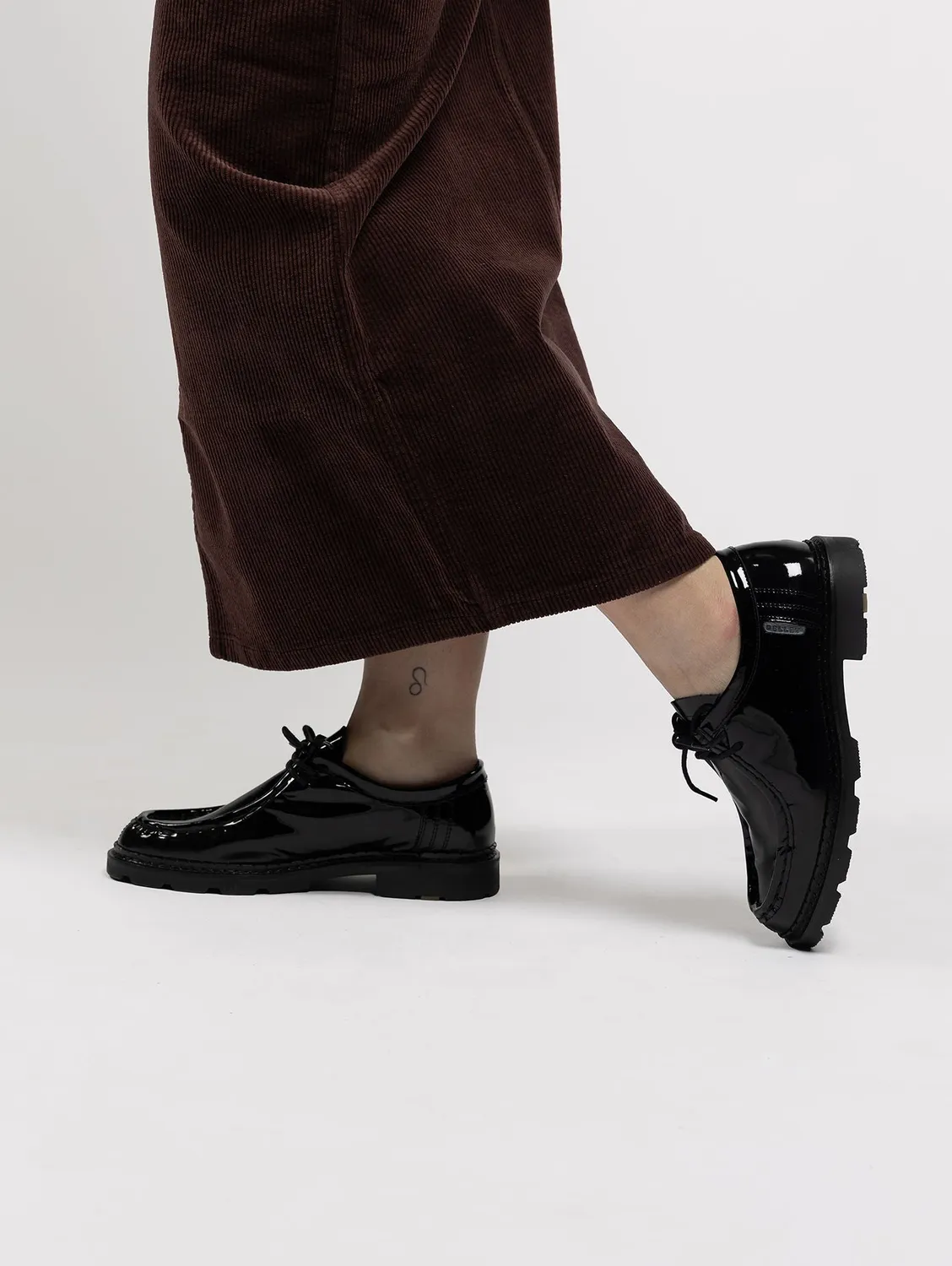 Cotelé Paris jupe Frida chocolat midi fendue droite 32-44