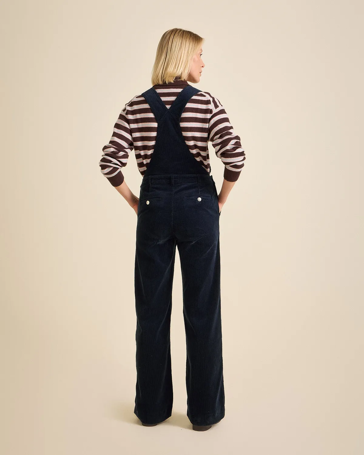 Cotelé Paris Angel salopette navy coton bio