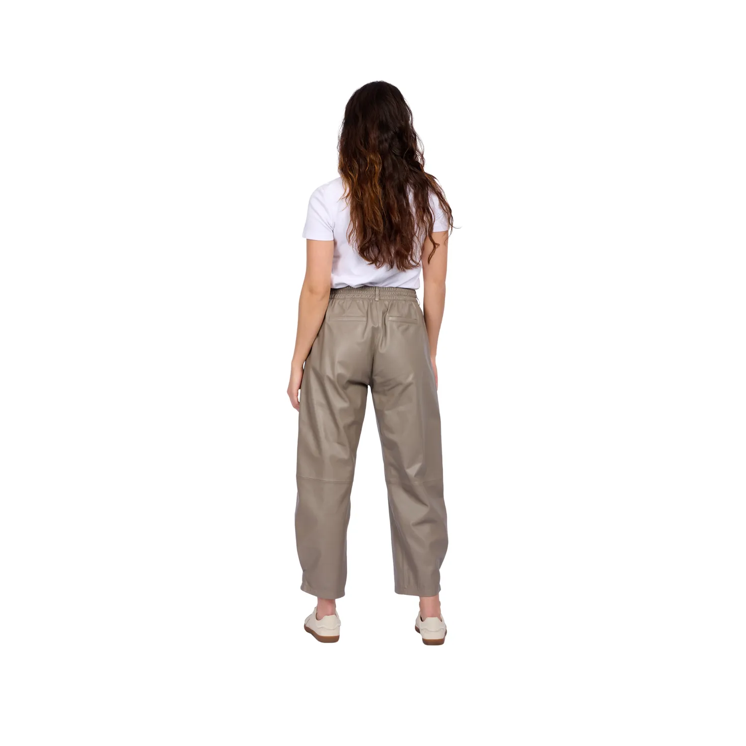 Oakwood Mia 65214 pantalon cuir mastic ample