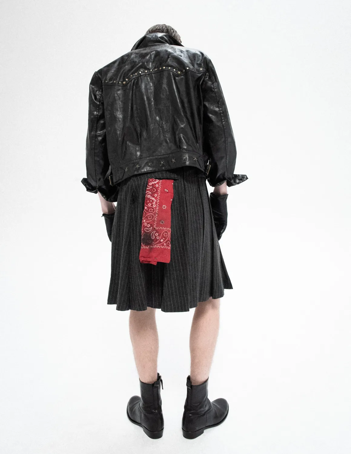 Paolo Leduc Strictly Business jupe kilt laine grise longue