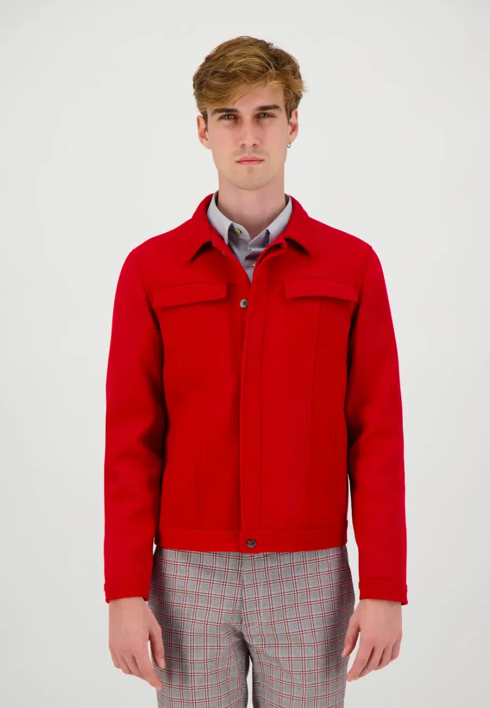 Pierre Talamon blouson trucker rouge