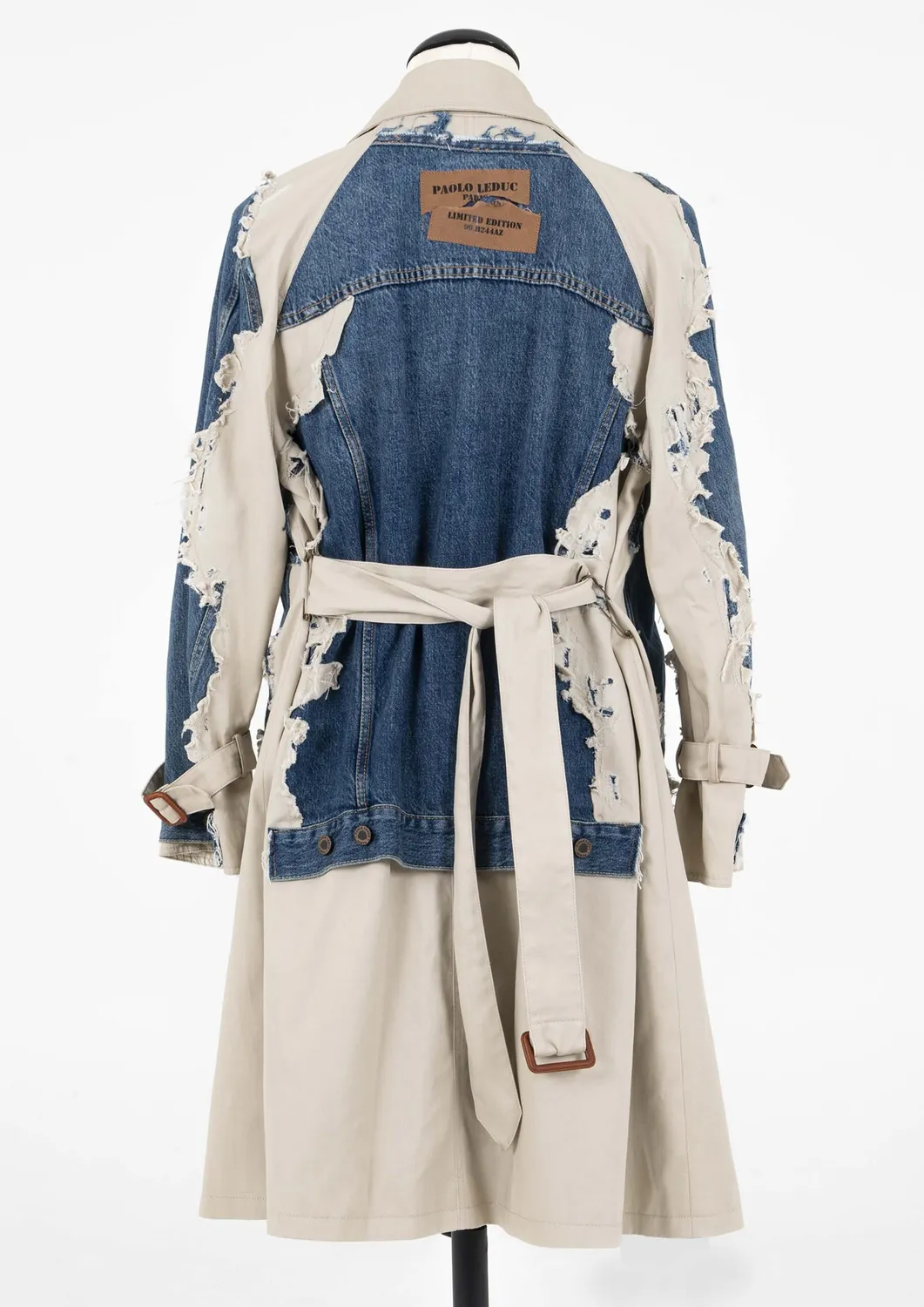 Paolo Leduc Trench Coat Denim manteau S crème et jean